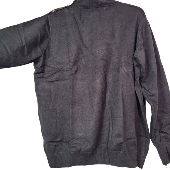 Women Black Mock Neck Sweater Long Sleeves With Shoulder Buttons Size X-Large - Picture 4 of 12